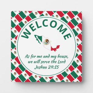 Joshua 24:15 für mich und mein Haus MEXICO willkom Fotoplatte