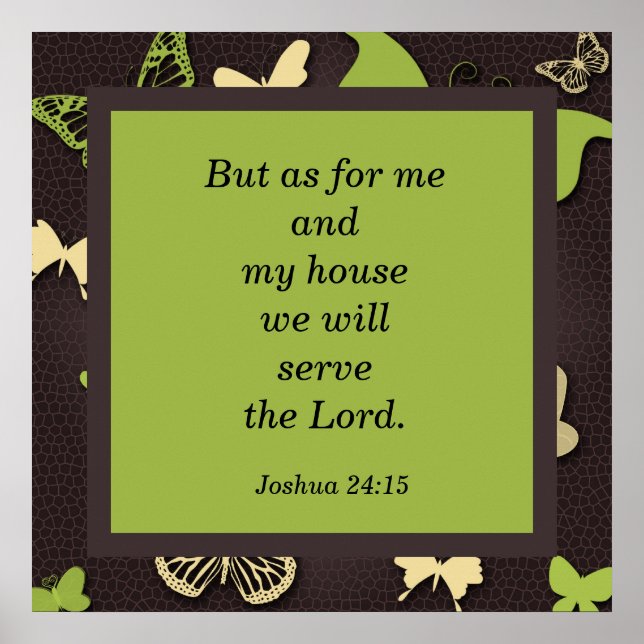 Joshua 24:15 Scripture Verse Butterfly Poster (Vorne)