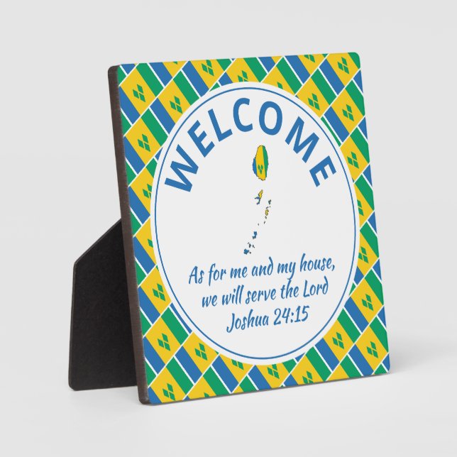 Joshua 24:15 ST VINCENT FLAG Fotoplatte (Vorderseite)