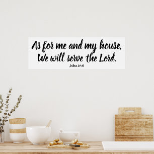 Joshua 24:15 Was mich angeht... Serbe dem Herrn Sc Poster