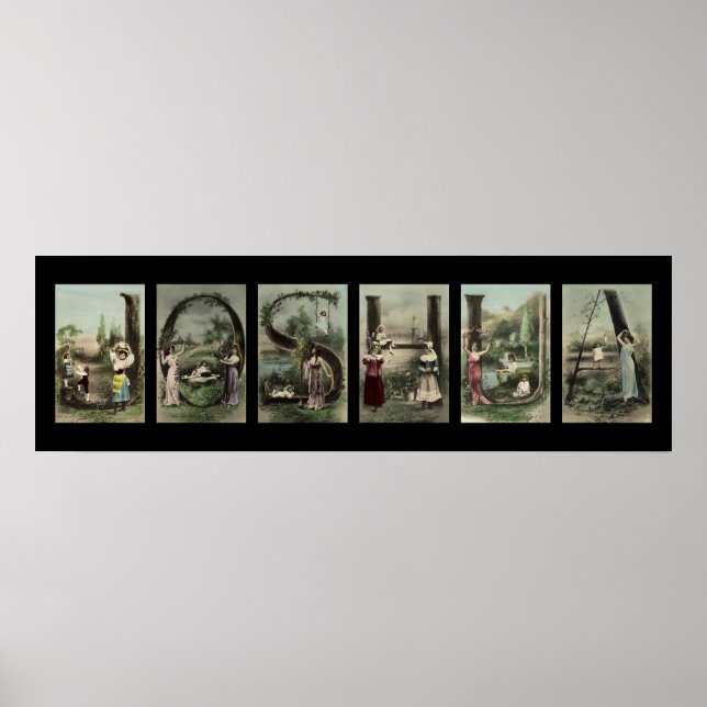 JOSHUA Alphabet Letter Name Art Poster (Vorne)