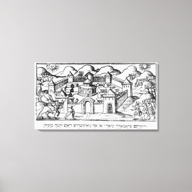 Joshua in den Mauern von Jericho Leinwanddruck (Vorderseite)