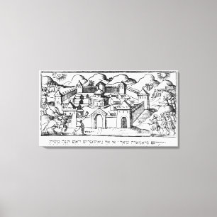 Joshua in den Mauern von Jericho Leinwanddruck