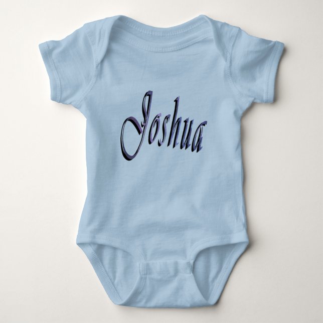 Joshua, Jungenname, Babys, Blue Body Anzug Baby Strampler (Vorderseite)