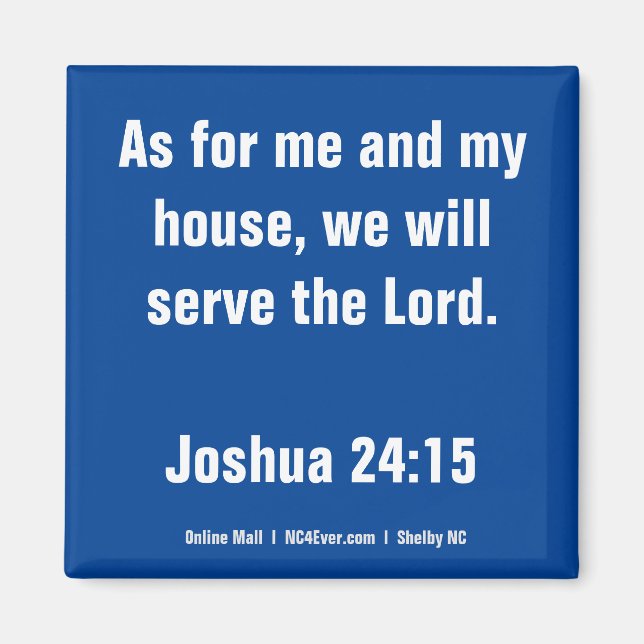 Joshua Magnet 24:15 Bible Verse (Vorne)