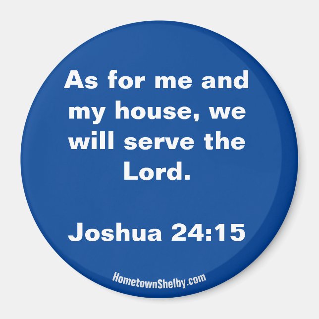 Joshua Magnet 24:15 Bible Verse (Vorne)