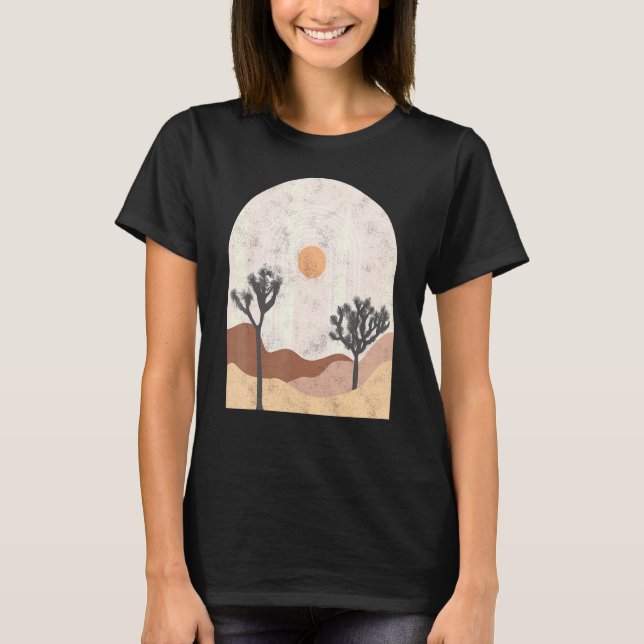 Joshua Mountain Wüste Landschaft Natur Sunset Wit T-Shirt (Vorderseite)
