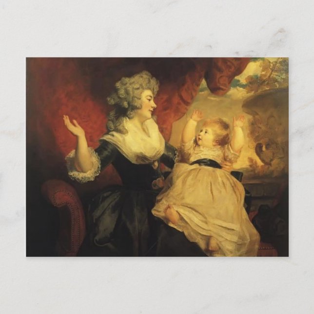Joshua Reynolds-Georgiana mit ihrem Säugling Daugh Postkarte (Vorderseite)