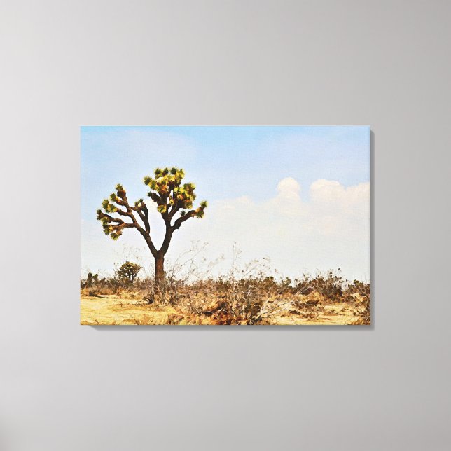 Joshua Tree Cactus Desert Art Print Leinwanddruck (Vorderseite)