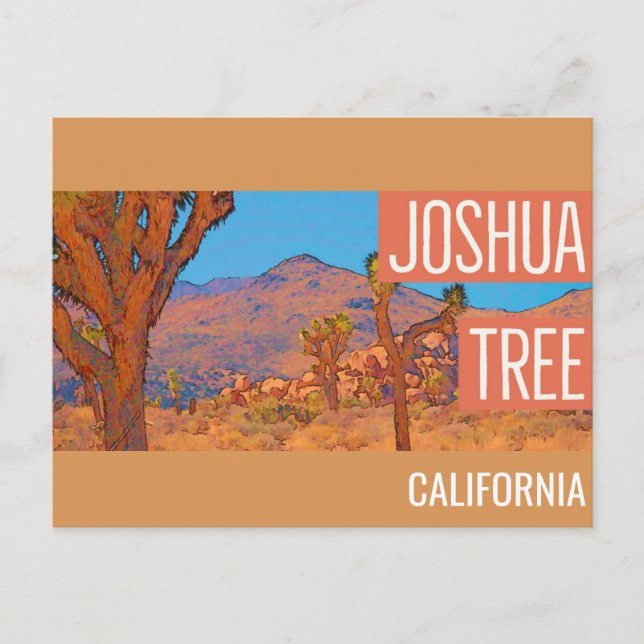 Joshua Tree California Retro Travel Postkarte (Vorderseite)