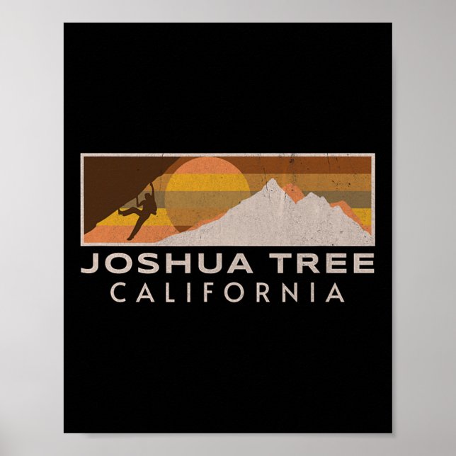 Joshua Tree Felsenklettern Nerd Boulderer Berg  Poster (Vorne)