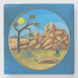 Joshua Tree- Fish Rock Button Steinuntersetzer