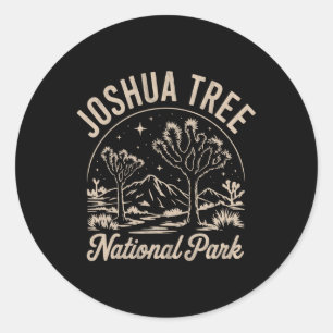 Joshua Tree Kalifornien Natur Wandern Berge Frau Runder Aufkleber