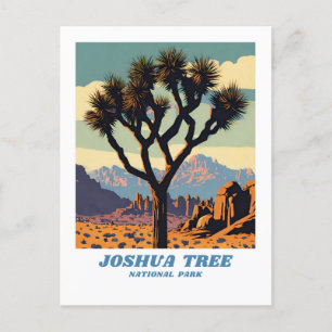 Joshua Tree National Park Illustration Retro Sceni Postkarte