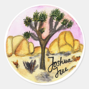Joshua Tree Nationalpark Aquarell Runder Aufkleber
