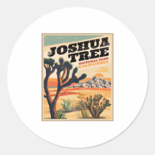 Joshua Tree Nationalpark Außenbereich Vintag Runder Aufkleber