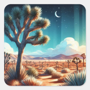 Joshua Tree Nationalpark California Quadratischer Aufkleber