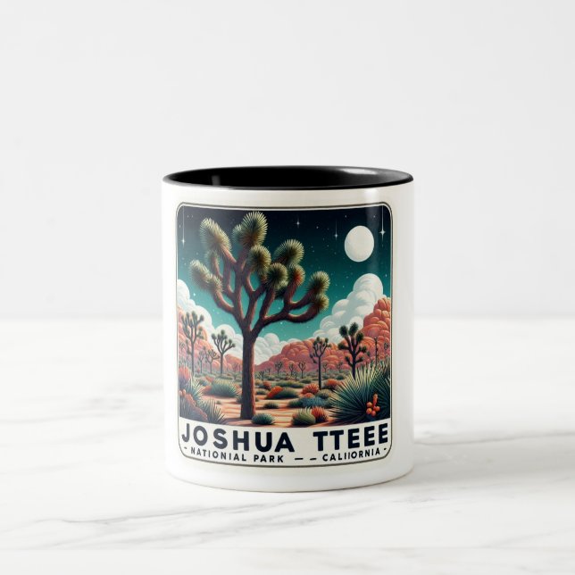 Joshua Tree Nationalpark California Zweifarbige Tasse (Mittel)