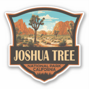 Joshua Tree Nationalpark Illustration Retro Aufkleber