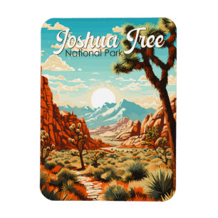Joshua Tree Nationalpark Illustration Retro Magnet