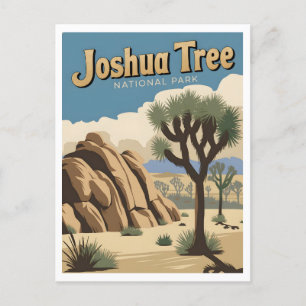 Joshua Tree Nationalpark im Vintage-Stil Postkarte