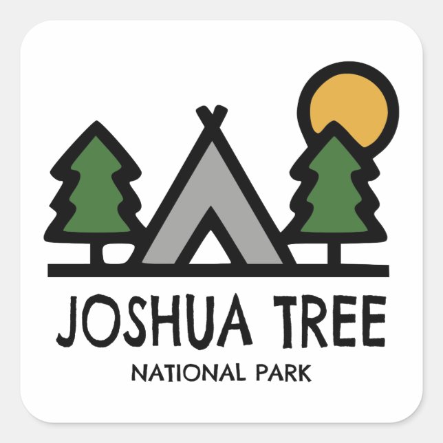 Joshua Tree Nationalpark Quadratischer Aufkleber (Vorderseite)