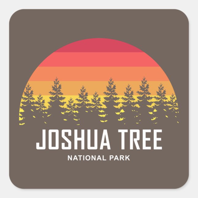 Joshua Tree Nationalpark Quadratischer Aufkleber (Vorderseite)