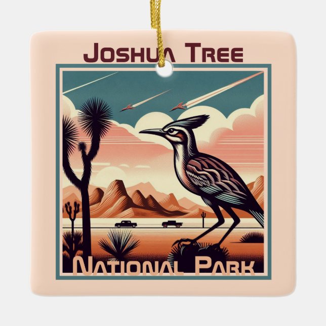 Joshua Tree Nationalpark Retro Souvenir Geschenk Keramikornament (Vorderseite)