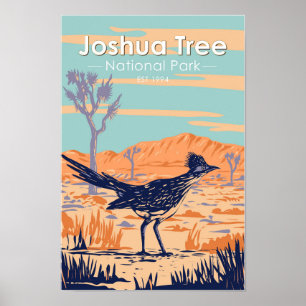 Joshua Tree Nationalpark Roadrunner Vintag Poster