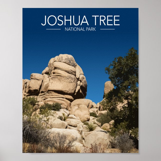 Joshua Tree Nationalpark Stilisierte Reise Poster (Vorne)