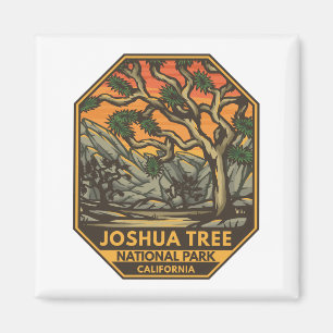 Joshua Tree Nationalpark Sunset Retro Emblem Magnet