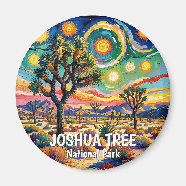 Joshua Tree Nationalpark Van Gogh Farbig Wüste Magnet (Vorne)