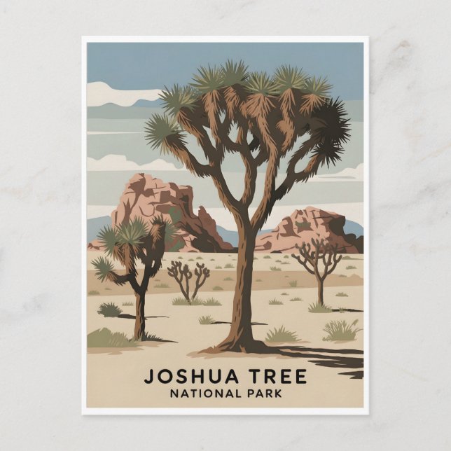 Joshua Tree Nationalpark Vintag Postkarte (Vorderseite)