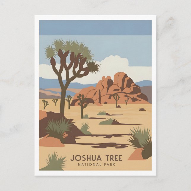 Joshua Tree Nationalpark Vintag Postkarte (Vorderseite)