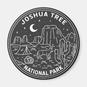 Joshua Tree Nationalpark Vintage Monoline Magnet