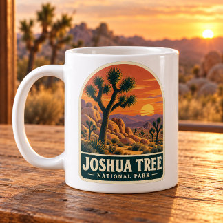 Joshua Tree Nationalpark Vintage-Sonnenuntergang Kaffeetasse