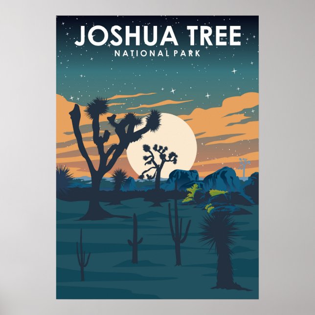 Joshua Tree Nationalpark Vintage Travel Poster (Vorne)