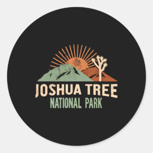 Joshua Tree Nationalpark Vintage Wandern Camping O Runder Aufkleber