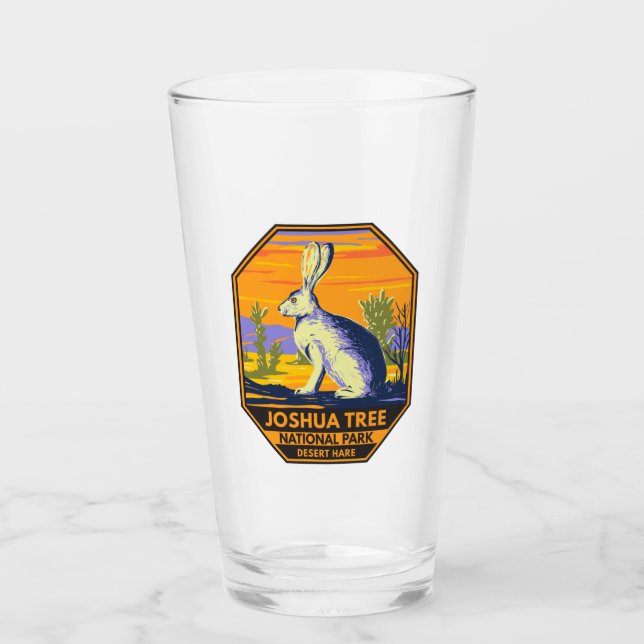 Joshua Tree Nationalpark Wüste Hare Vintag Glas (Vorderseite)