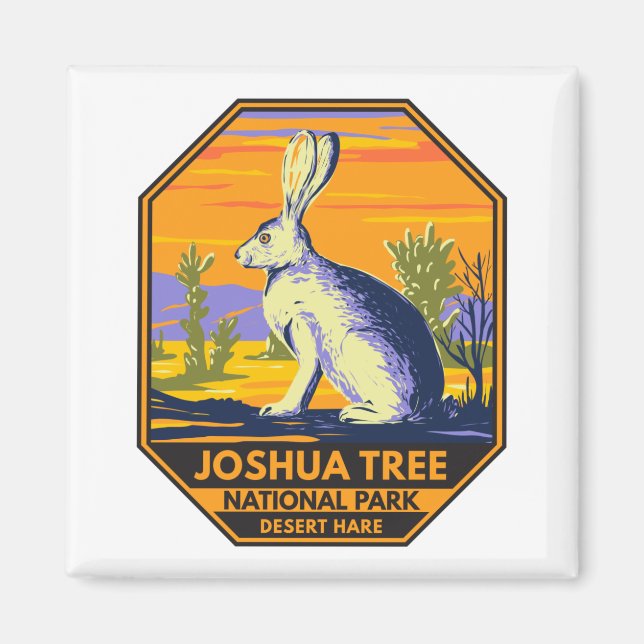 Joshua Tree Nationalpark Wüste Hare Vintag Magnet (Vorne)