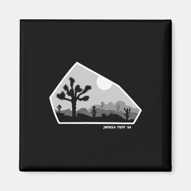 Joshua Tree Retro Boulder Dunkel  Magnet (Vorne)