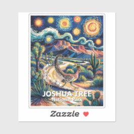 Joshua Tree Roadrunner Colorful Desert Landscape Aufkleber