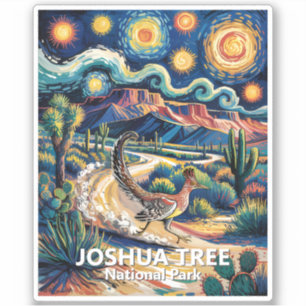 Joshua Tree Roadrunner Farbige Wüstenlandschaft Aufkleber