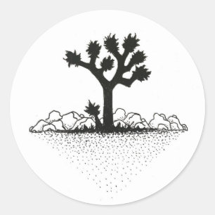 Joshua Tree Runder Aufkleber