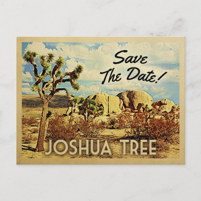 Joshua Tree Save the Date California National Park Ankündigungspostkarte (Vorderseite)