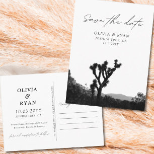 Joshua Tree Save the Date Postcard Black & White Postkarte