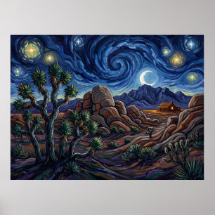 Joshua Tree Sternenhimmel-Wüste Poster