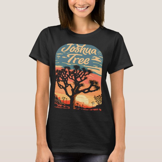 Joshua Tree Sunset Retro Classic Nationalpark 80er T-Shirt (Vorderseite)