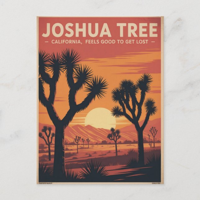 Joshua Tree Vintage Travel Poster Postkarte (Vorderseite)