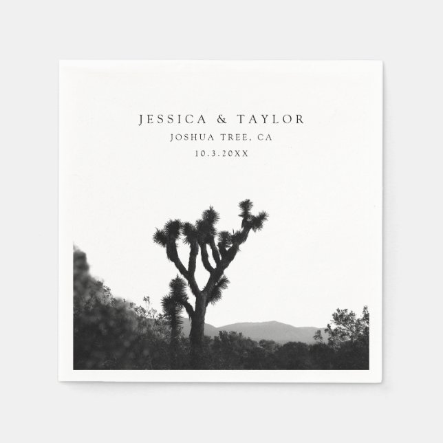 Joshua Tree Wedding Custom Foto Cocktail Napkins Serviette (Vorderseite)